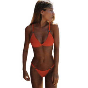Sexy Solid Color Split Circle Swimsuit Women