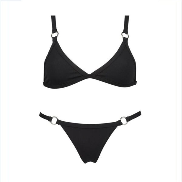Sexy Solid Color Split Circle Swimsuit Women - Image 4