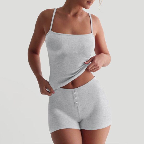 Sleeveless Backless Sexy Suspender Shorts Suit - Image 7