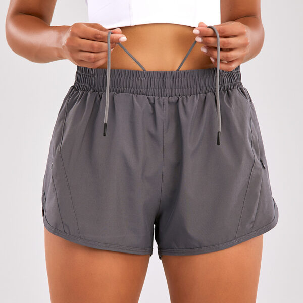 Summer Sports Shorts With Zipper Pockets Breathable Loose Anti-exposure Outdoor Running Fitness Pants For Womens Clothing - Image 5