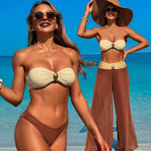 Bikini Three-piece Beach Pants Split Swimsuit For Women