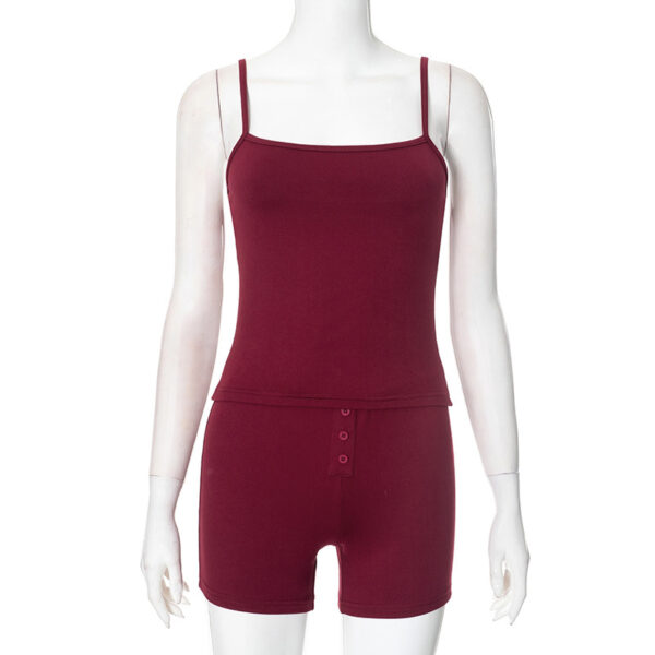 Sleeveless Backless Sexy Suspender Shorts Suit - Image 4